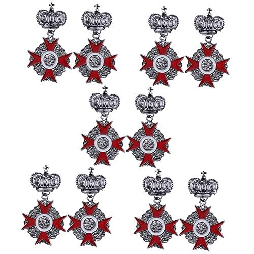 Healeved 5 Sätze Vintage Broschen Legierung Anstecknadeln Für Kleidung Krönendes Design Jacken Mäntel Pullover Einzigartiger Schmuck Für Männer Frauen 2 Stück * 5 von Healeved