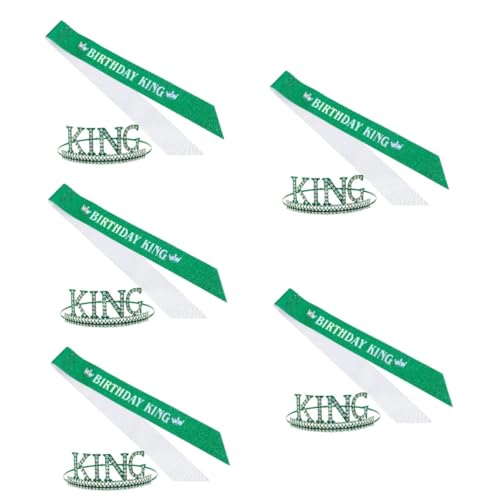 Healeved 5sätze Geburtstagskrone Mit Schärpe Glitzerndes Haarband Für Königliches Kostümzubehör Dekoration Für Geburtstagsfeiern Und Themenveranstaltungen von Healeved