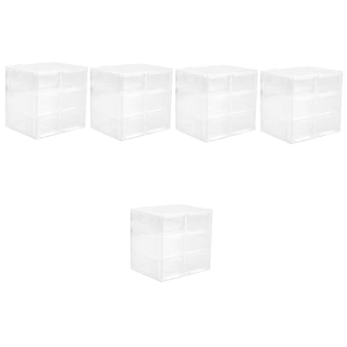 Healeved 5 Stück Aufbewahrungsbox für farbige Kontaktlinsen Schubladen Design Kosmetikbox Schubladen Stil Kosmetikbox Abteil Zubehör Schreibtisch-Organizer Diverse Kisten Acryl Transparent von Healeved