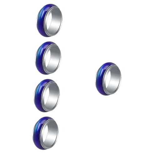 Healeved 5 Stück Farbwechselnder Stimmungsring für Kreativer Ring Temperaturabhängiger Schmuck Modisches Accessoire zur Stimmungserkennung für Besondere Anlässe von Healeved