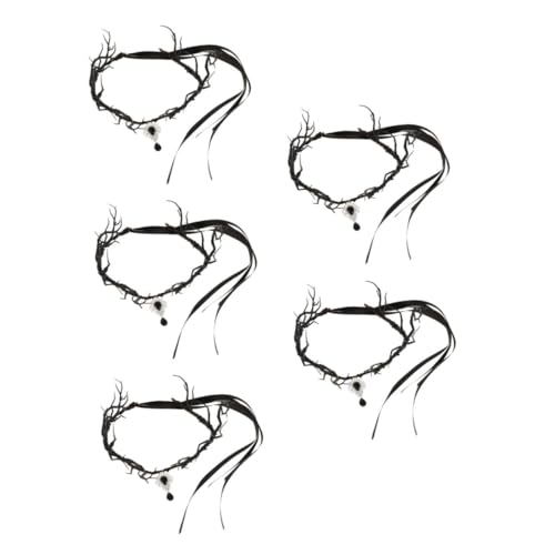 Healeved 5 Stück Gothic Antler Kopfstück Handgefertigte Schwarze Blumenkrone mit Ästen für Halloween Cosplay Verstellbar und Vielseitig Einsetzbar als Kostümzubehör für Erwachsene von Healeved