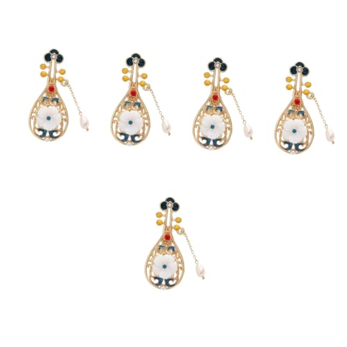 Healeved 5 Stück Pipa Pin Laute Brosche Frauen Musik Hochzeitsdekoration Geschlechtsgeschenk Brustnadel Schmuck Hochzeitsgeschenk Brosche Pin Gitarrenbrosche Pin Hochzeitsbrosche Schal von Healeved
