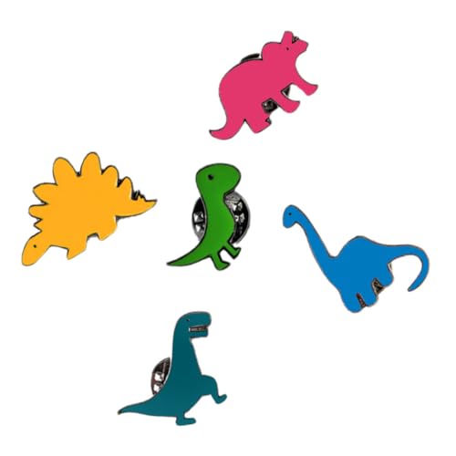 Healeved 5 Stück Teiliges Dinosaurier Broschen Damen Emaille Anstecknadeln Leicht und Stabil für Jacken Schals Hüte Modische Schmuckaccessoires für Frauen von Healeved