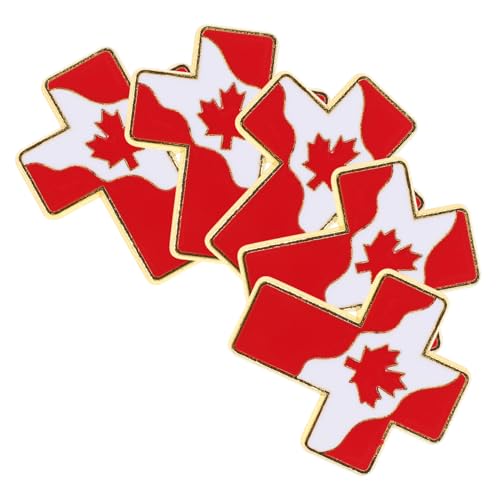 Healeved 5stücke Flagge Anstecknadel Metall Brosche Mit Ahornblatt Patriotisches Accessoire Für Kleidung Taschen Hüte Geeignet Für Männer Und Frauen von Healeved