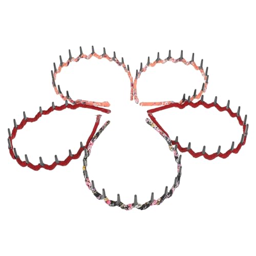 Healeved 5 Stück Teiliges Haarkamm Leopardenmuster Gewelltes Kunststoff haarband mit Haifischzähnen Unisex Stirnband für Damen und Herren Vielseitig für Make up Zufällige Zufällige Farbe von Healeved