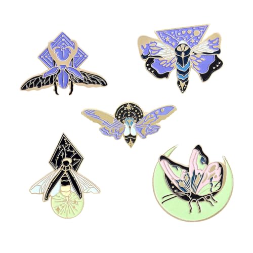Healeved 5 Stück Teiliges Luminous Broschen aus Legierung Leuchtende Tiermotive Dekorative Anstecknadeln für Kleidung und Accessoires Stilvolle Pins für Damen und Alltag Vielseitig von Healeved