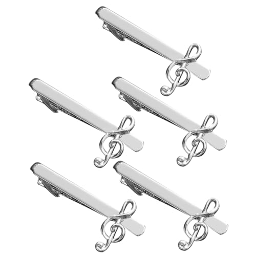 Healeved 5stücke Krawattenklammern Für Männer Aus Metall Mit Musiknotenmotiv Für Businesshemden Und Besondere Anlässe Mit Starkem Halt Und Raffinierter Verarbeitung von Healeved