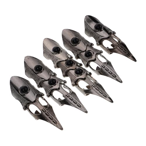 Healeved 5 Stück Teiliges Punk Halloween Ringset Langlebige Stylisches Cosplay Party Schmuck Hautfreundlich Einzigartiges Design für Damen Herren von Healeved