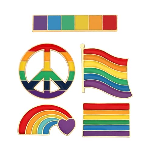 Healeved 5 Stück Teiliges Regenbogen Broschen Bunte Anstecknadeln Modisch Leicht für Kleidung Schals Hüte Stilvolle Accessoires Damen Zubehör von Healeved