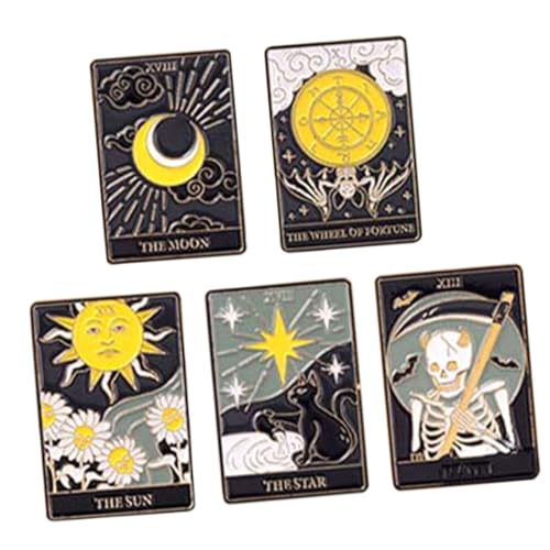 Healeved 5 Stück Teiliges Tarot broschen Emaille Kreative Anstecknadeln für Kleidung Mütze Schal und Anzug Modische für Damen und Herren Healeved 5 Stück Teiliges Tarot broschen Emaille Kreative Anstecknadeln für Kleidung Mütze Schal und Anzug Modische für Damen und Herren von Healeved