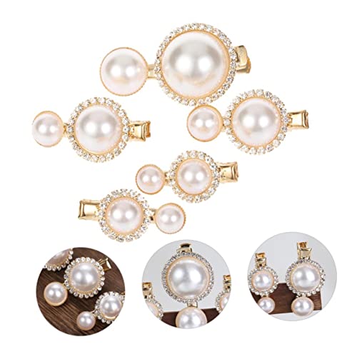 Healeved 5 Stück Teiliges Vintage Haarschmuck Set mit Kleinen Perlen Haarspangen Champagnergold Eleganter Hochzeitsschmuck für Damen Wiederverwendbare und Haarnadeln für Alltag und Fest von Healeved