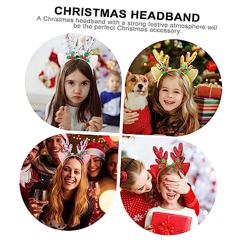 Healeved 5 Stück Teiliges Weihnachts Haarschmuck mit Doppelseitigen Pailletten und Niedlichen Hirschgeweihen Leichtes Verformungsfreies Kopfband für Mädchen und Erwachsene Festlicher von Healeved