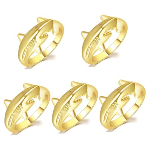 Healeved 5 Stück Tierischer Ring für Frauen Verstellbarer Offener Ring mit Design Stilvolles für Teenager Besondere Anlässe Geburtstagsgeschenk Robustem Gefertigt Einzigartige Farbwechsel von Healeved