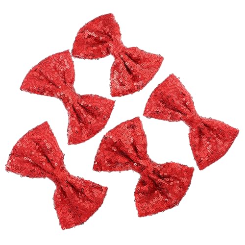 Healeved 5 Stücke Weihnachts Haarspangen Schleifenknoten Clip mit Pailletten und Stickerei für Kinder Haaraccessoires für Mädchen Festliche Haarnadeln für Besondere Anlässe von Healeved