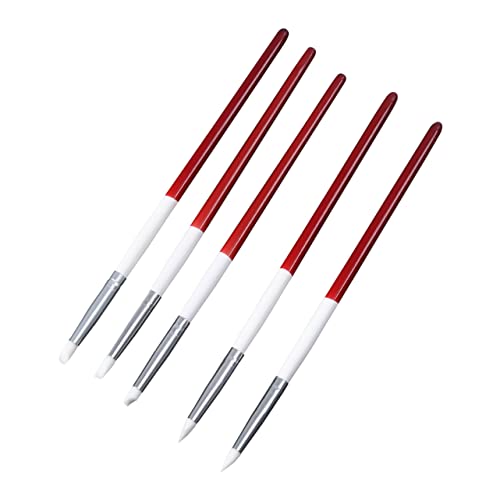 Healeved 5-teiliges Nailart-carving-stift-set Silikon-spitzen Weiß für 3d-nagelkunst-skulptur von Healeved