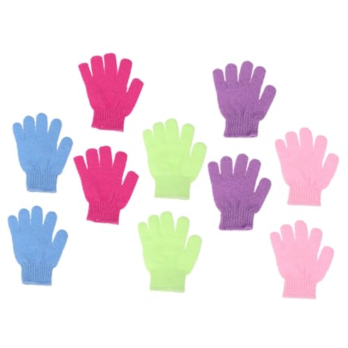 Healeved 50 Stück Badehandschuhe exfoliating glove exfoliate gloves Fünf-Finger-Badehandschuh kinder reinigungshandschuhe Wäscher Handschuhe für Kinder Peeling-Handschuhe Nylonhandschuh von Healeved