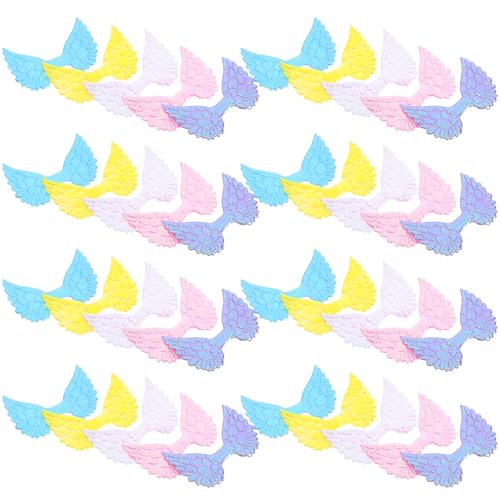 Healeved Selbstgemacht 50 Stück Engelsflügel Kopfband Zubehör Kleiner Applikation für Kleidung Flügel Accessoire Bastelbedarf für Kinder von Healeved