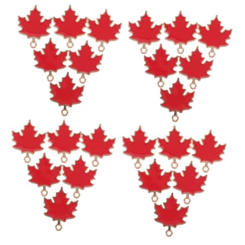 Healeved 50 Stück Kleine Ahornblatt-anhänger aus Legierung mit Tropfen-emaille Herbstliche DIY Schmuckzubehör für Armbänder Halsketten Schlüsselanhänger Langlebige Herbstblatt Bastelcharms von Healeved