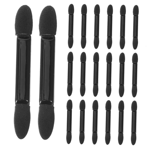 Healeved 50stücke Wiederverwendbar Doppelseitige Augen-make-up Schwamm Pinsel Mit Langem Griff Für Präzise Applikation Von Lidschatten Und Kosmetik Für Anfänger Und Schwarz von Healeved