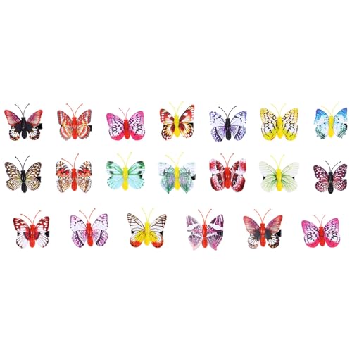 Healeved 50 Stück Teiliges Leuchtende Schmetterling Haarnadeln für Mädchen Bunte Haarspangen Haarschmuck Geeignet für Alltag und Festtagsfrisuren Vielseitige Kopfschmuck Accessoires von Healeved