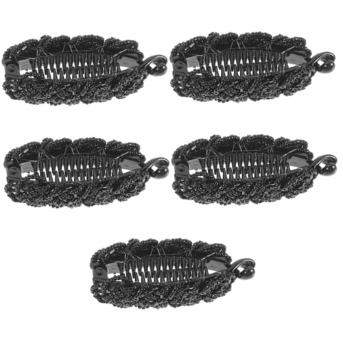 Healeved 5St Pferdeschwanz hair styling haar spangen haar klammer hairband hair koreanische haarspangen Haarkammklammern für Frauen Haargummis feine Haarspange Haarspangenklaue Black von Healeved
