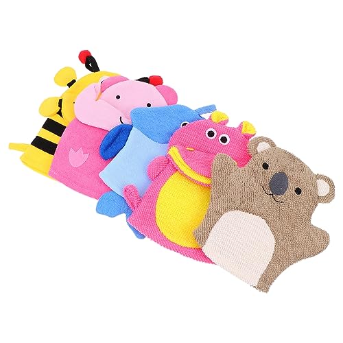 Healeved 5St tierisches badetuch Badepuppe -Milben badehandtuch kinder badehandtücher kinder Babyhandtücher Babyspielzeug Cartoon-Kinder-Badehandschuhe Peeling-Badehandschuhe Spa Nias von Healeved