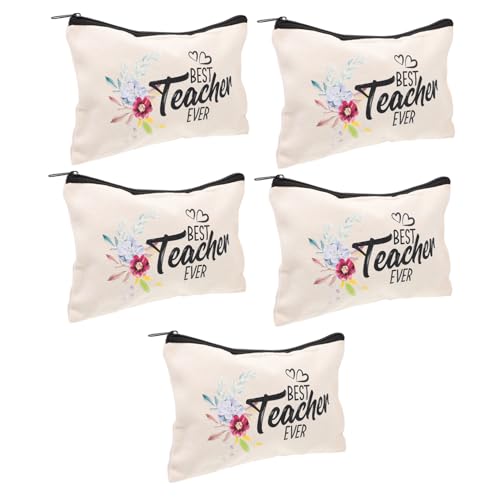 Healeved 5stücke Große Kosmetiktasche Aus Baumwoll-Canvas Praktische Schminktasche Für Damen Reisekosmetiktasche Mit Stiftfächern Multifunktionale Make-up Tasche Für Gute Aufbewahrung von Healeved