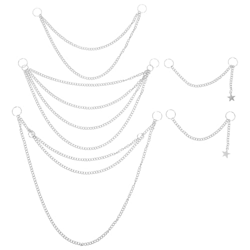 Healeved 5er-Set Haarketten Schmuck: Metallketten im Punk-Stil für Frauen – Geflochtenes Haarband, Zopf-Accessoires, Brautschmuck und Kopfschmuck von Healeved