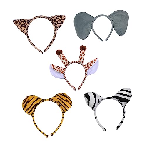 Healeved 5stücke Plüsch Tier-haarreifen Cartoon Animal Hoops Für Giraffe Zebra Tiger Und Leopard Für Kostümpartys Und Cosplay-dekoration von Healeved
