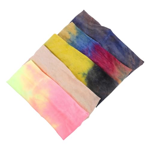 Healeved 5stücke Tiefgefärbtes Stirnband Atmungsaktives Sport Haarband Elastischer Kopf Wrap Band Für Training Und Alltag von Healeved