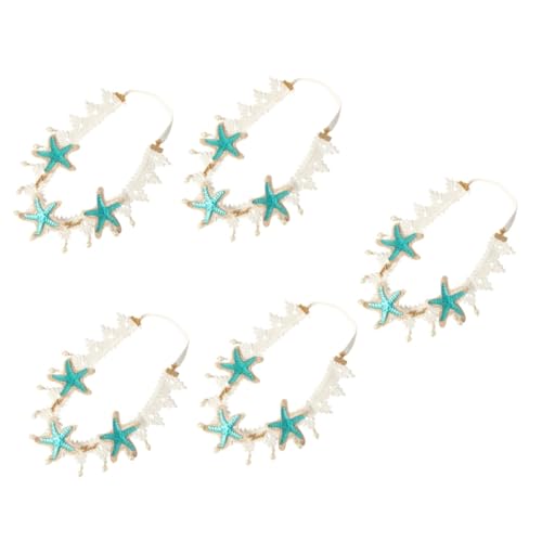 Healeved 5st Stirnband Mit Sternperle Outfits Für Mädchen Haarschmuck Für Mädchen Meerjungfrau-kopfschmuck Mädchen Stirnbänder Haarbänder Für Kinder Und Mädchen Perlenstirnband Stoff von Healeved