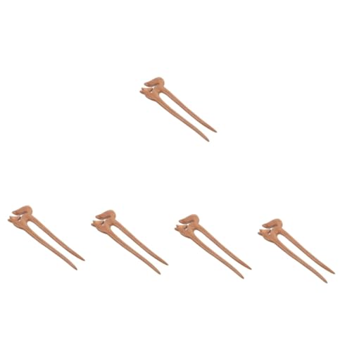 Healeved 5stücke U-förmige Haarnadel Aus Pfirsichholz Handgefertigter Haarschmuck Für Damen Eleganter Haarstecker Für Hochsteckfrisuren Dekorative Haarnadeln Für Besondere Anlässe von Healeved