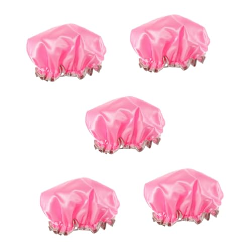 Healeved 5St wasserdichte duschhaube swim cap women saunaofen Haarkappe Satin-Turban Haarhaube aus Seide Hijab Frauen Badehut Duschhut für Damen Locken Nachtmütze Spa Schal peva von Healeved