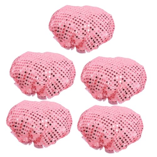 Healeved 5stücke Duschhaube Für Damen Und Herren Elastische Badekappe Wasserdichte Haarkappe Aus Peva Für Lange Haare Wiederverwendbar Für Bad Dusche Und Freizeit von Healeved