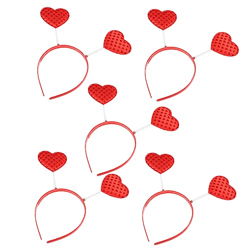 Healeved 5stücke Haarbänder Mit Herzmotiv Für Frauen Haarreifen Haarschmuck Stirnbänder Zum Valentinstag Neujahrs Haar Zubehör Bequeme Trageeigenschaften von Healeved
