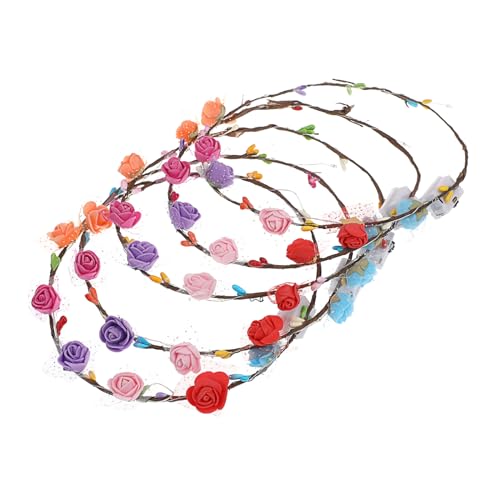 Healeved Led Blumenkranz Stirnband 5 Stück Leuchtendes Haarschmuck Für Kinder Und Erwachsene Zubehör Für Hochzeiten Partys Festivals Farbenfrohes Leichtes Material Für Halloween von Healeved