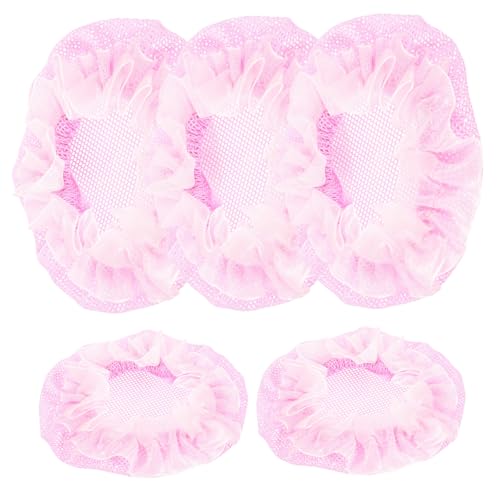 Healeved 5stücke Netz-set Für Haare Unsichtbar Haarspulen-schmuck Haarnetz Dutt-abdeckung Haar-accessoires Für Damen Und Mädchen Rosa Wiederverwendbar Für Ballett Tanz Hochzeit Alltag von Healeved