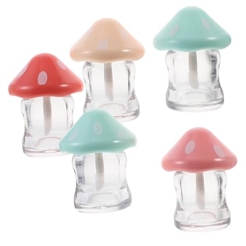 Healeved 5stücke Pilz Lip Gloss Rohre Lipgloss Behälter Mit Stab Für Diy Lipgloss Füllung Aus Kunststoff Waschbar Wiederverwendbar Tragbar Für Unterwegs Und Täglichen Gebrauch von Healeved