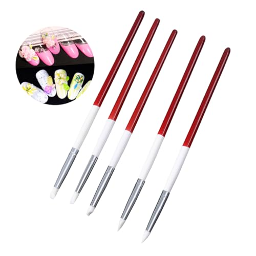 Healeved 5stücke Teiliges Nail Art Skulptur Carving Pen Mit Silikonkopf -gestaltung Und Malerei Nägeln von Healeved