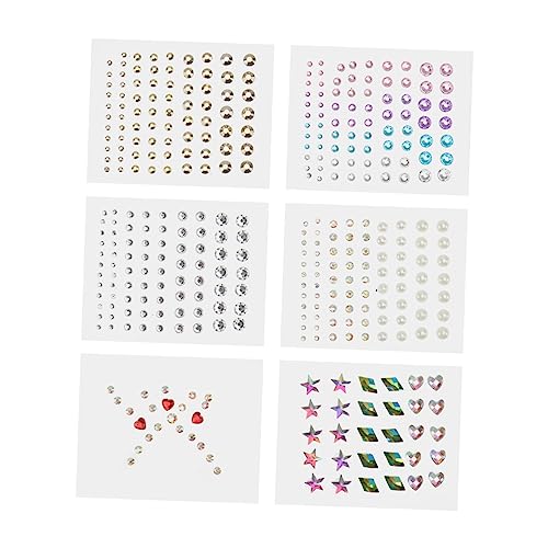 Healeved 6blätter Tränen Make-up Strass Aufkleber Bühne Make-up Glitter Auge Strass Augen Gesicht Sticker Zarte Augen Sticker von Healeved