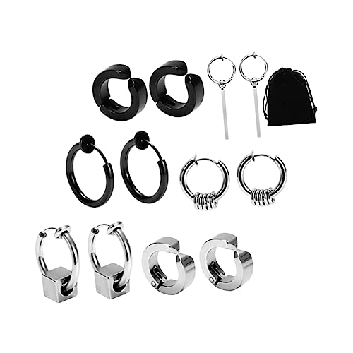 Healeved 6 Paare Herren Ohrclips Ohrklemme Nicht Durchbohrt Modisch Unisex Ohrschmuck Hautfreundlich Robust von Healeved