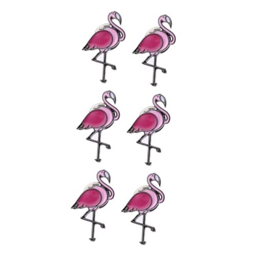 Healeved 6 Stck. Flamingo Broschen Teilig Cartoon Anstecknadeln aus Umweltfreundlicher Legierung Schmuck Pins für Kleidung Taschen Hüte Party Accessoires Geschenkidee für Frauen von Healeved