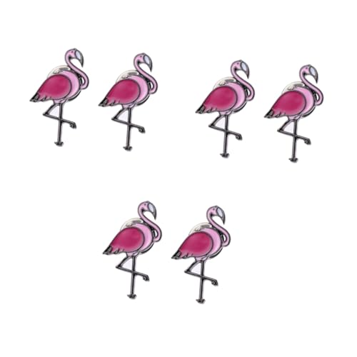 Healeved 6 Stck. Flamingo Broschen aus Umweltfreundlicher Legierung Rostfrei Cartoon Anstecknadeln für Mädchen Modischer Schmuck für Taschen Kleidung Party und Geschenkideen von Healeved