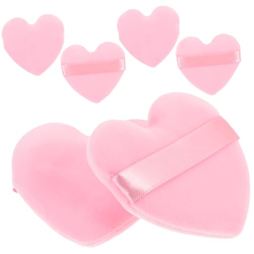 Healeved 6stücke Tragbare Herzform Make-up Puderquaste Für Lose Puder Weiche Leichte Und Handliche Kosmetikpuffs Für Und Mädchen Für Unterwegs Und Täglichen Gebrauch von Healeved