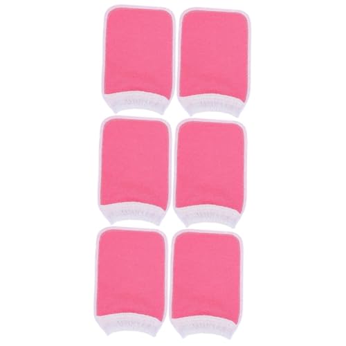 Healeved 6 Stk Badehandschuhe Handschuhe Zum Reinigen Körperwäsche Scrubber Handtücher Zum Reinigen Peeling-peelinghandschuh Türkisches Badetuch Pflanzenfasern Mann Rosa Südkorea Sauber von Healeved