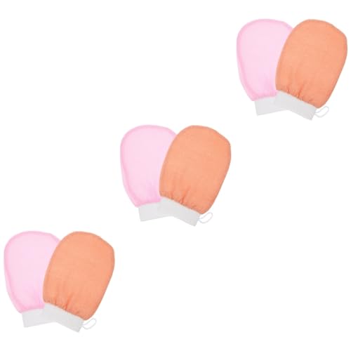 Healeved 6 Stk Handschuhe schrubben Kinderhandschuhe Peeling-Handschuhe für Mädchen exfoliating glove exfoliate gloves Unterwäsche Schrubbhandschuh Duschzubehör tief Aufkleber auf der Brust von Healeved