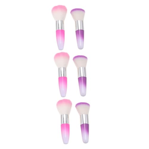 Healeved 6 Stk Kosmetikpinsel Make-up Pinsel Foundation-pinsel Puderreiniger Bürste Nailart-entferner-pinsel Gesichtsrougepinsel Puderpinsel Reinigungsbürste Puder-make-up Nagel von Healeved