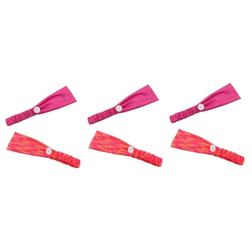 Healeved 6stücke Elastisches Haarband Mit Knopf Schweißabsorbierendes Sport-stirnband Für Fitness Yoga Und Alltag Zufällige Farben Für Damen Perfektes Haarzubehör Für Aktive Frauen von Healeved