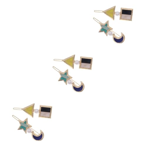 Healeved 6stücke Geometrische Haarspangen Stern Und Mond Stilvolle Haarclips Für Damen Rutschfest Für Besondere Anlässe Wie Weihnachten Valentinstag Und Geburtstage von Healeved