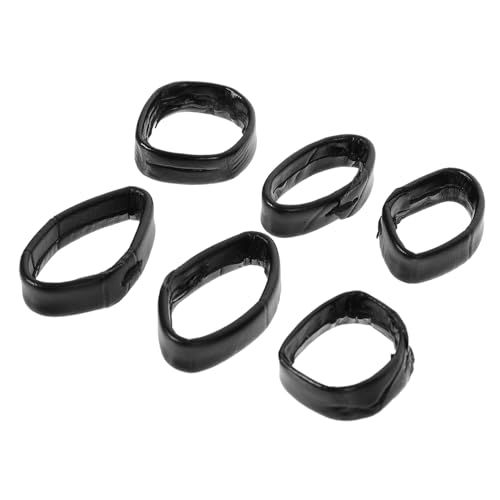 Healeved 6 Stück Armband dünn Gürtelschlaufe beobachten Schleife Smartwatch-Band Damen Ersatz Uhrenarmbänder Uhrbandschlaufe Uhrbandverschluss Echtes Leder Black von Healeved